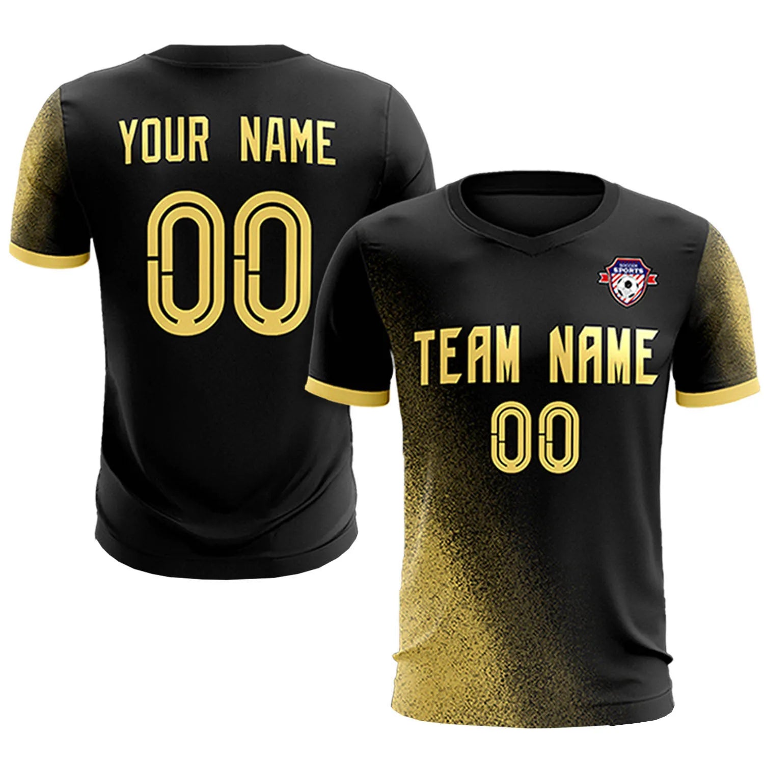 Custom Black Khaki Outdoor Sport Soccer Sets Jersey