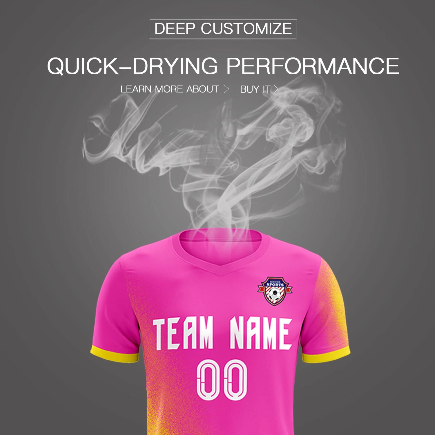 Custom Pink Gold01 Outdoor Sport Soccer Sets Jersey