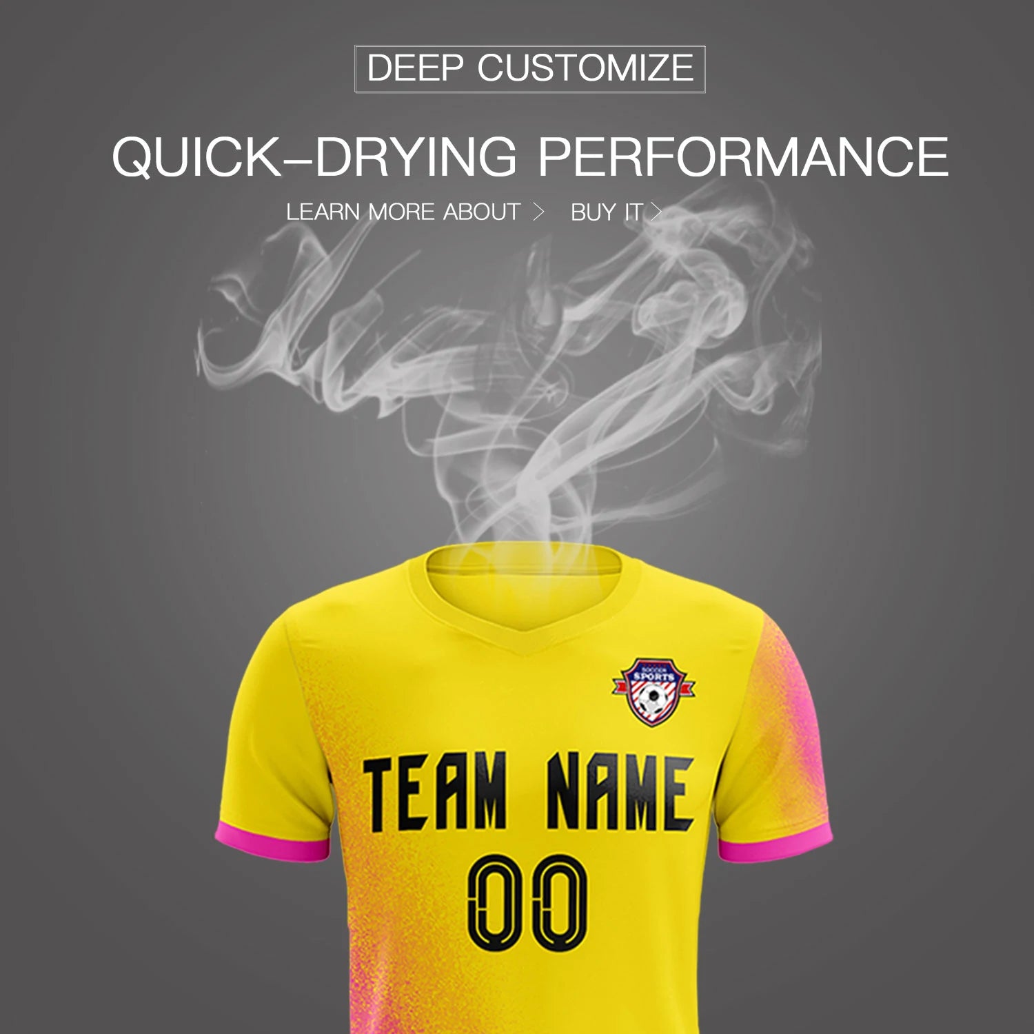 Custom Gold01 Pink Outdoor Sport Soccer Sets Jersey