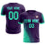 Custom Dark Purple Green Outdoor Sport Soccer Sets Jersey