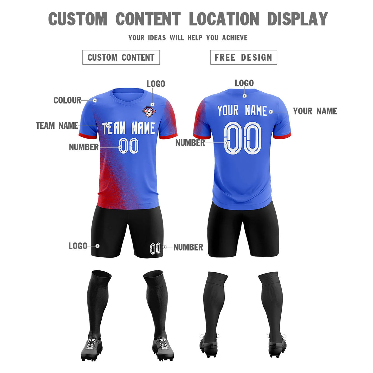 Custom Light Purple Red Outdoor Sport Soccer Sets Jersey