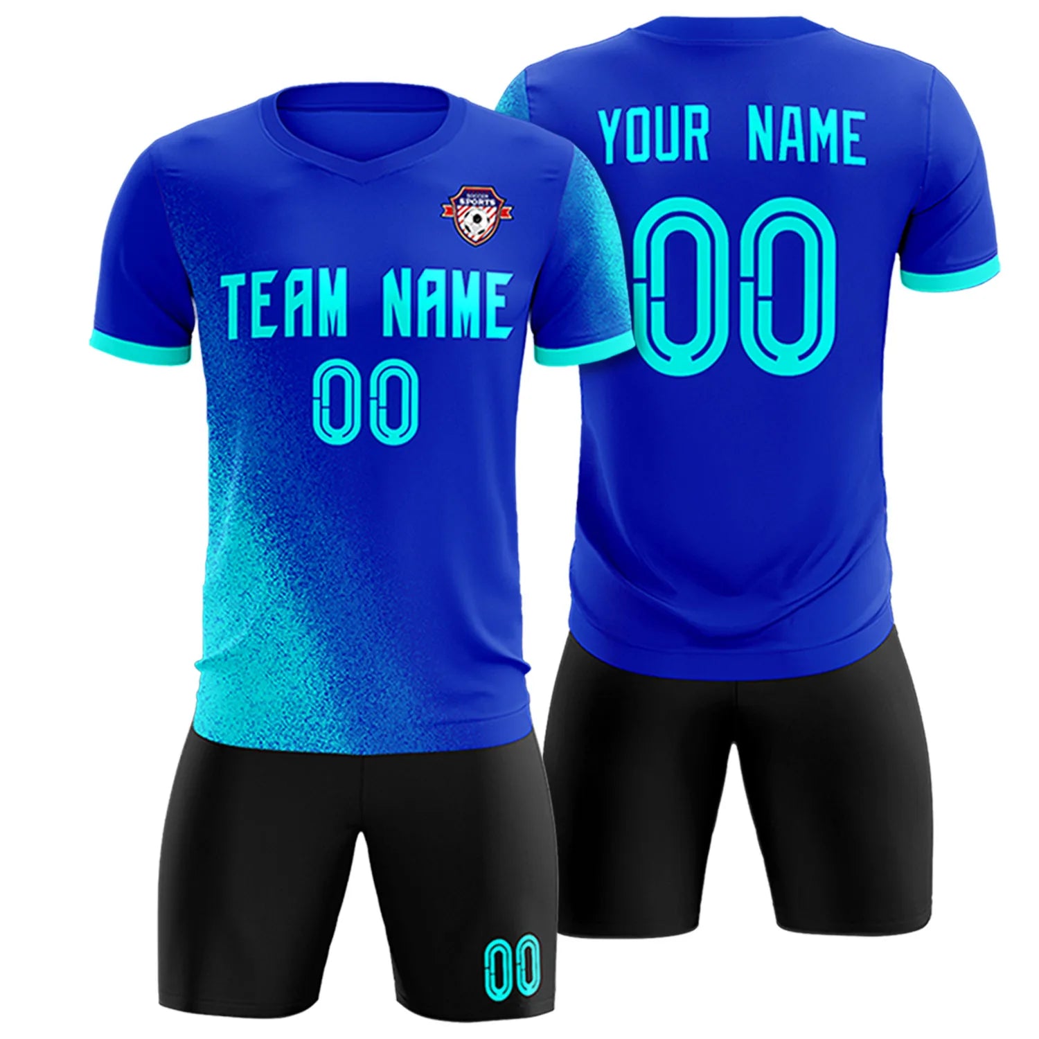 Custom Royal Blue Blue Outdoor Sport Soccer Sets Jersey