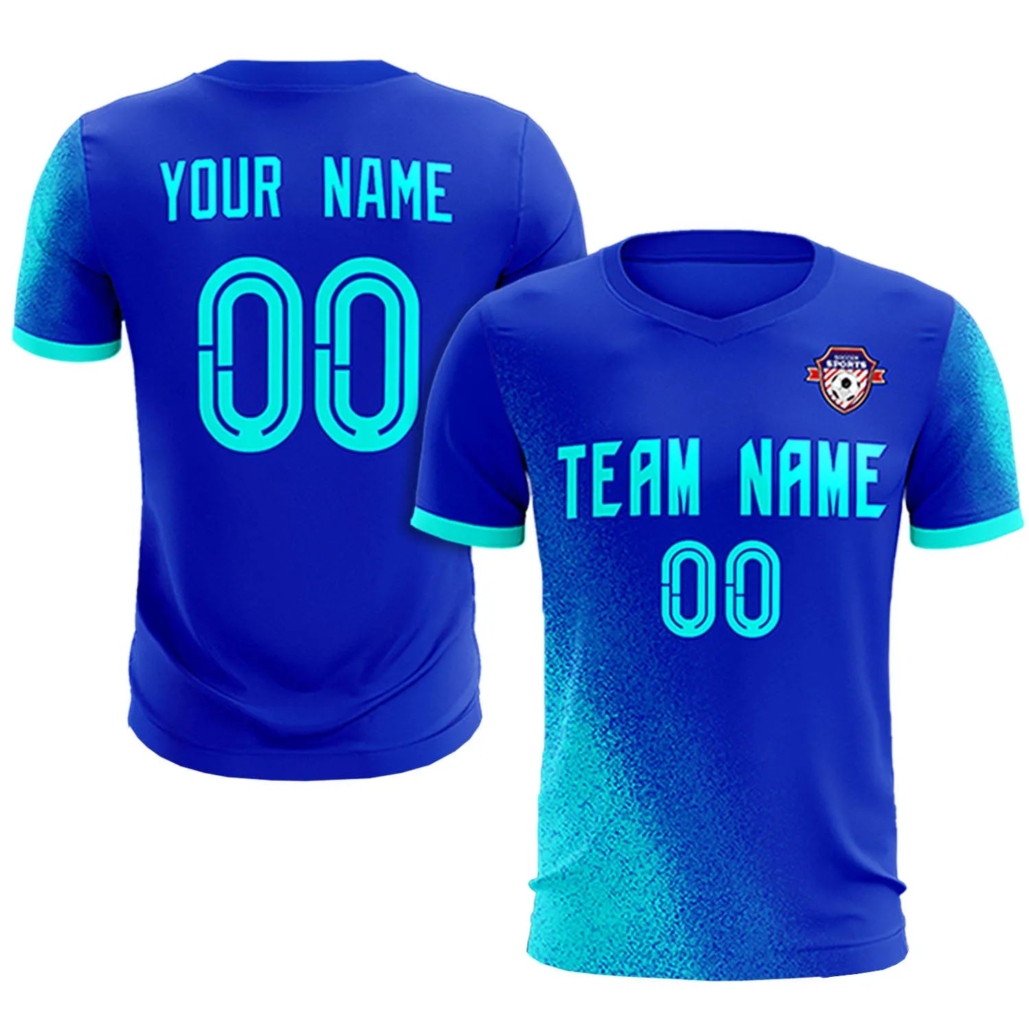 Custom Royal Blue Blue Outdoor Sport Soccer Sets Jersey