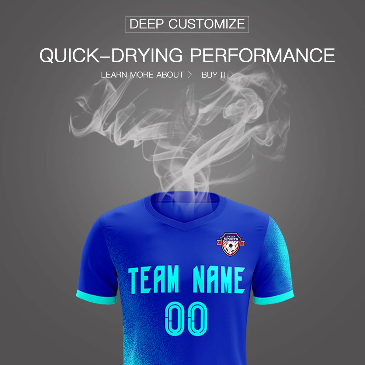 Custom Royal Blue Blue Outdoor Sport Soccer Sets Jersey