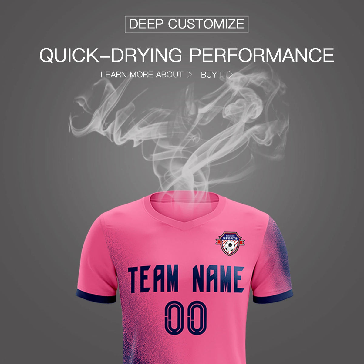 Custom Pink Navy Outdoor Sport Soccer Sets Jersey