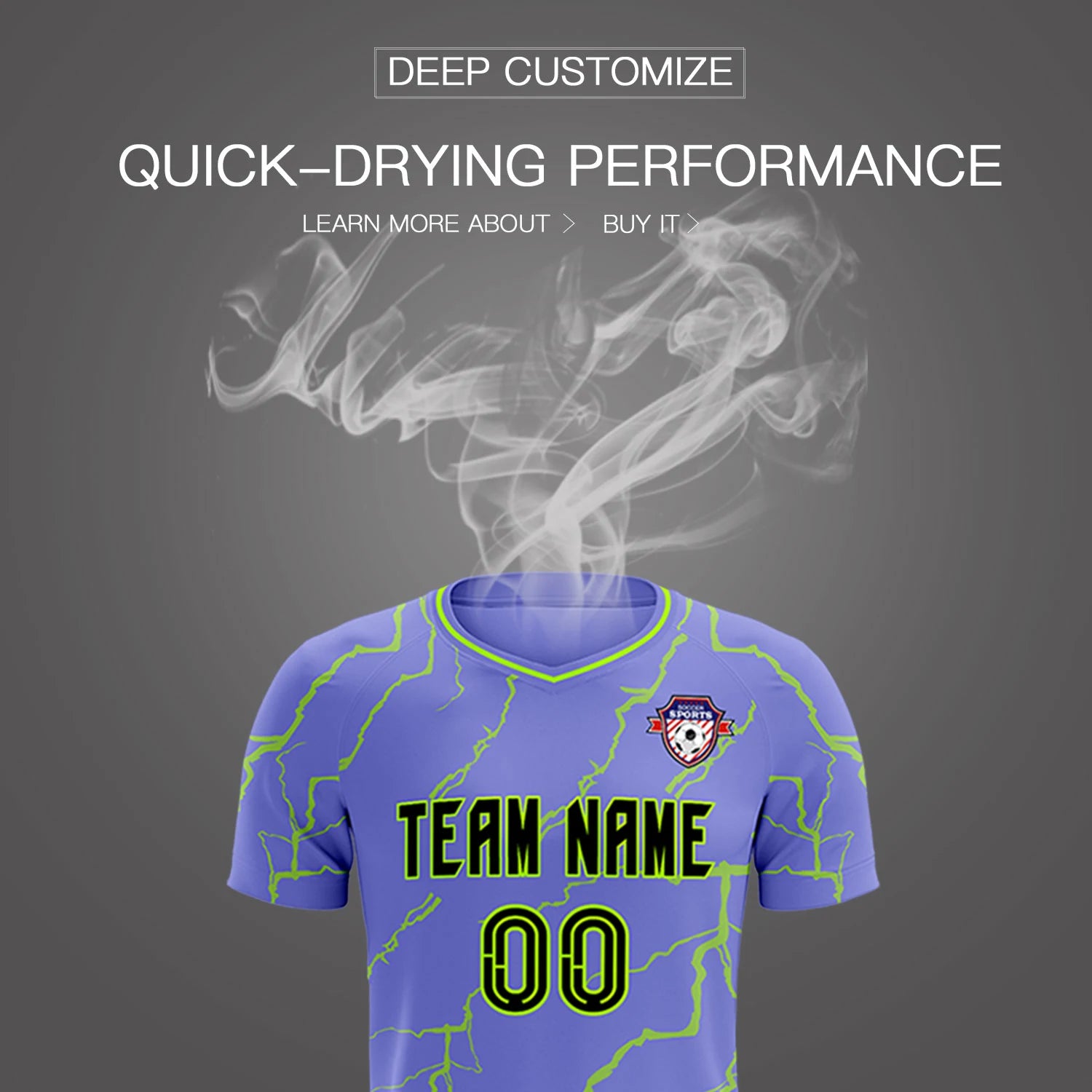 Custom Light Purple Neon Green Training Uniform Soccer Sets Jersey