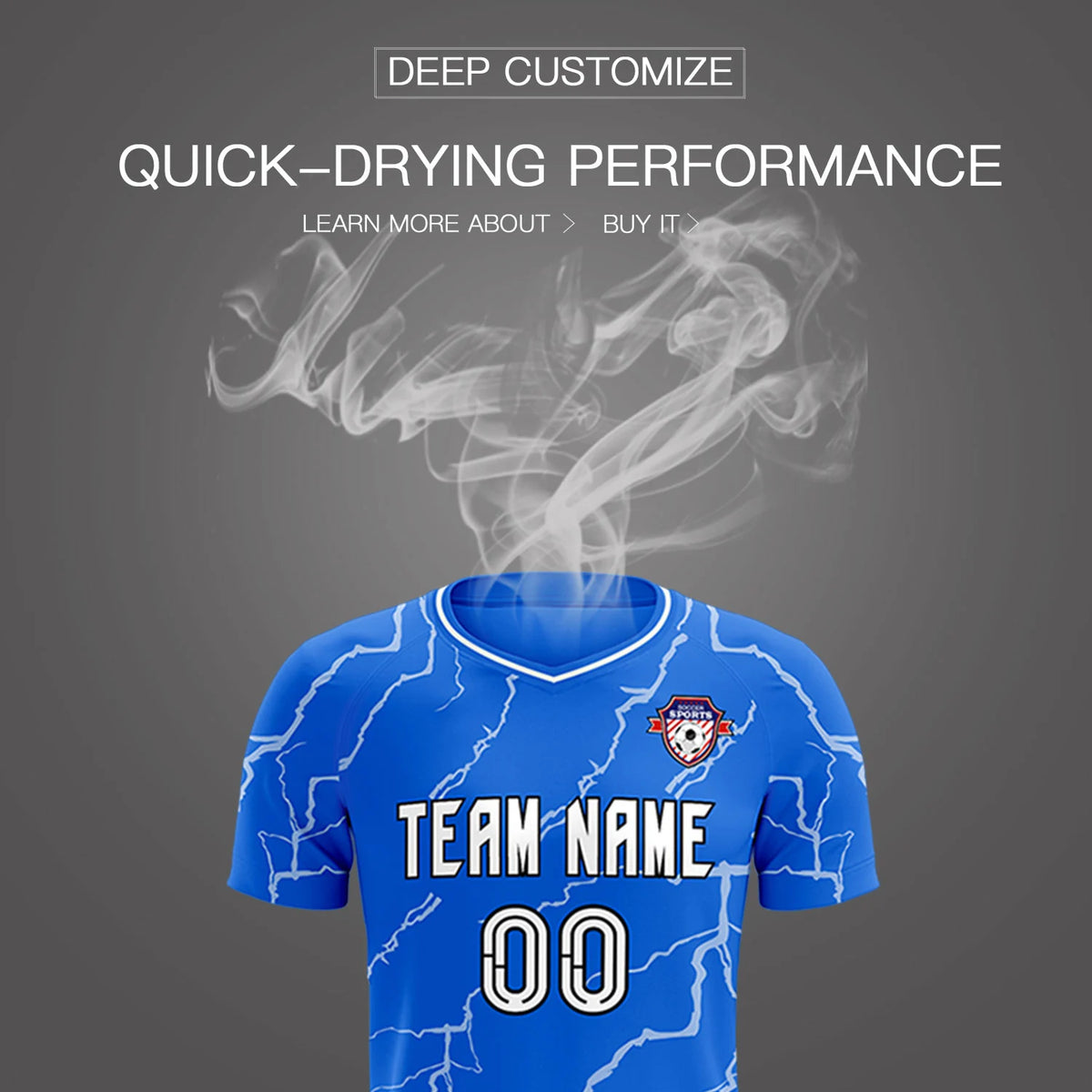 Custom Royal Blue White Training Uniform Soccer Sets Jersey