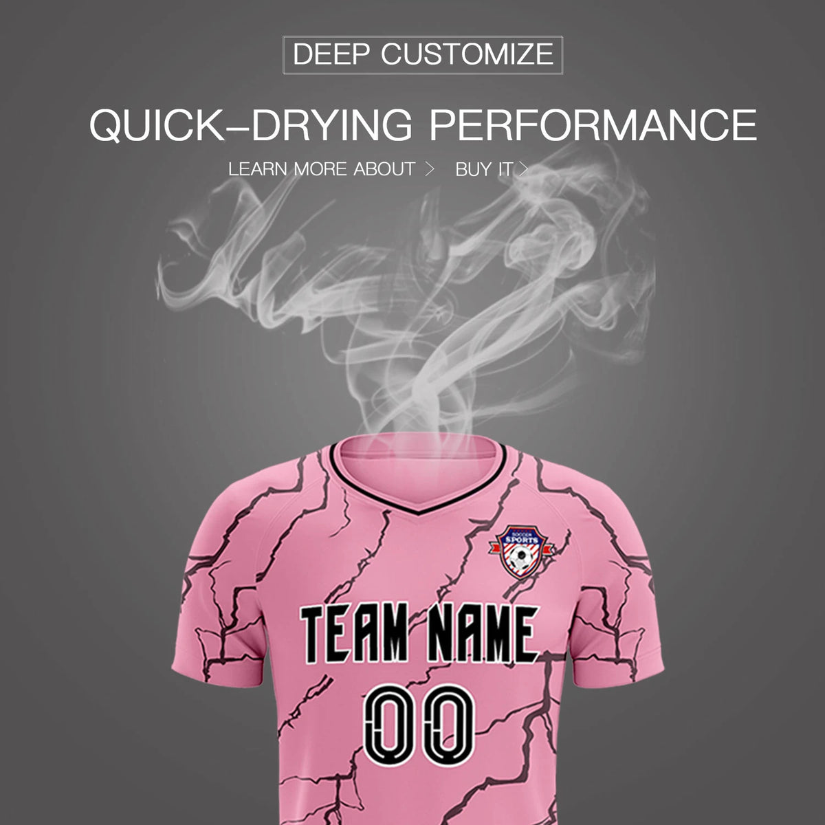 Custom Light Pink Black Training Uniform Soccer Sets Jersey