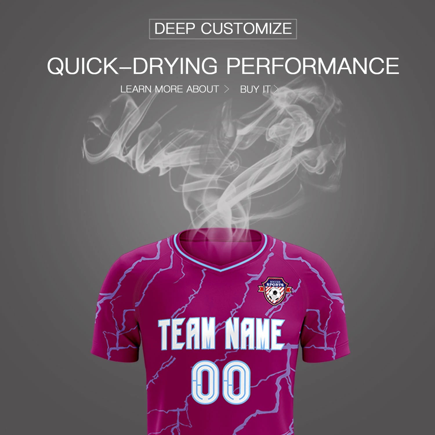 Custom Dark Pink Light Blue Training Uniform Soccer Sets Jersey