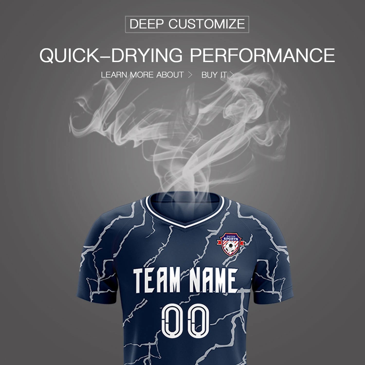 Custom Navy White Training Uniform Soccer Sets Jersey