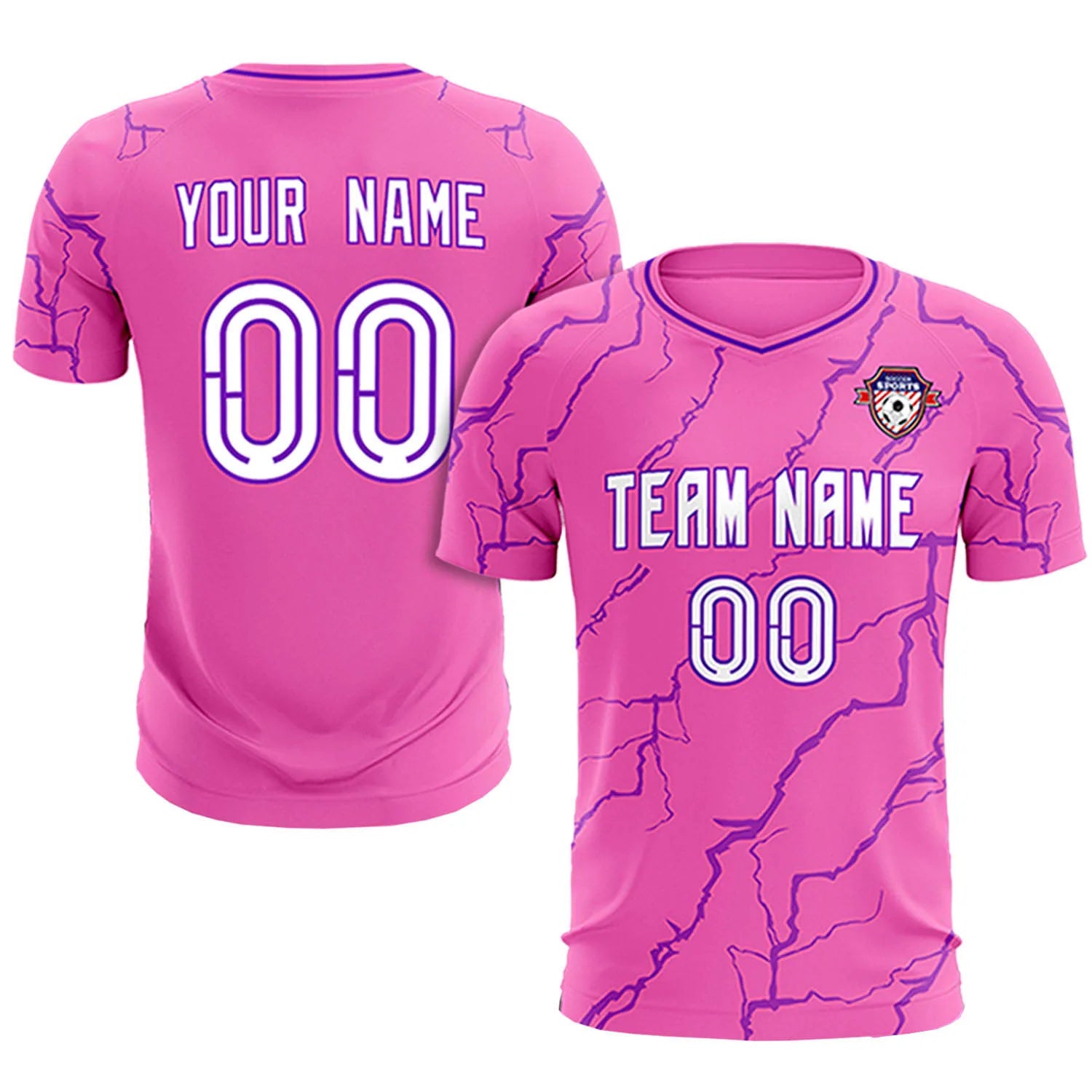 Custom Pink Purple Training Uniform Soccer Sets Jersey