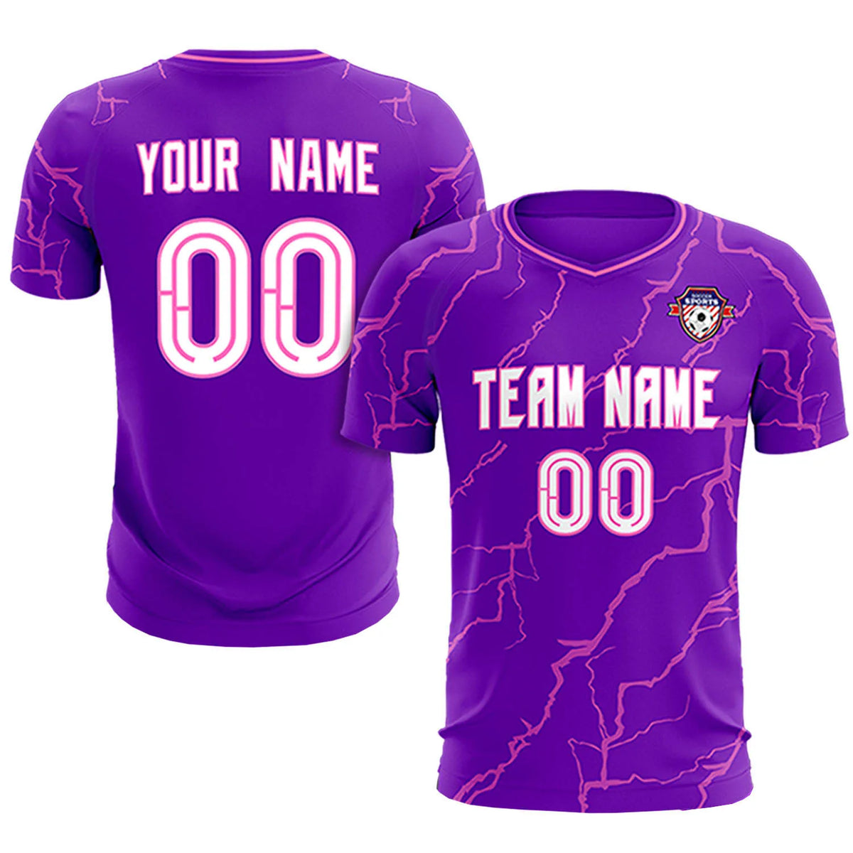 Custom Purple Pink Training Uniform Soccer Sets Jersey