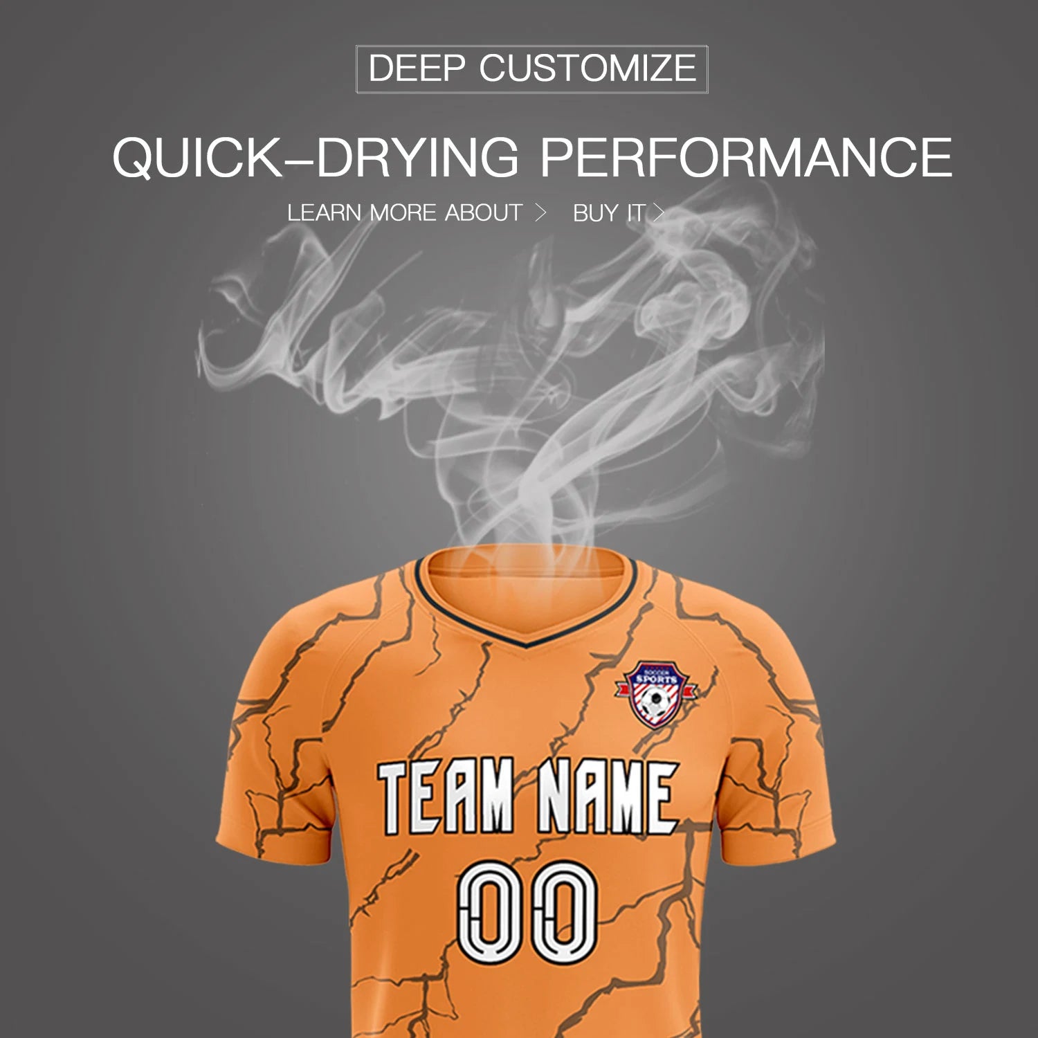 Custom Orange Black Training Uniform Soccer Sets Jersey