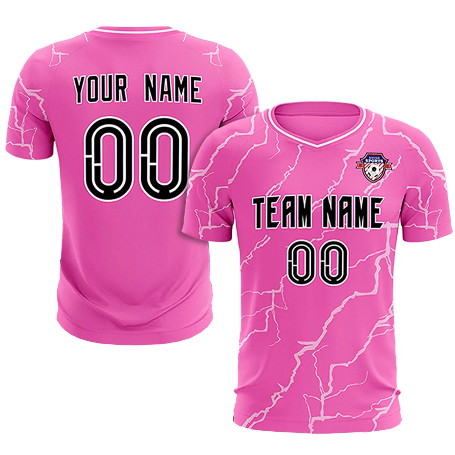 Custom Pink White Training Uniform Soccer Sets Jersey