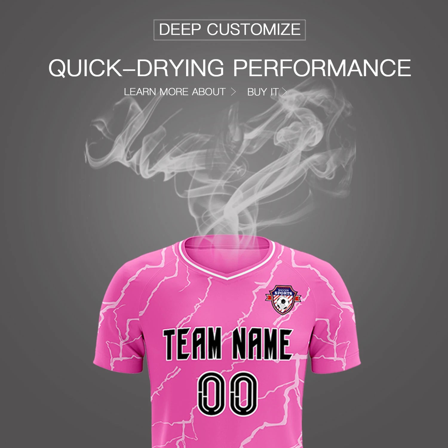 Custom Pink White Training Uniform Soccer Sets Jersey