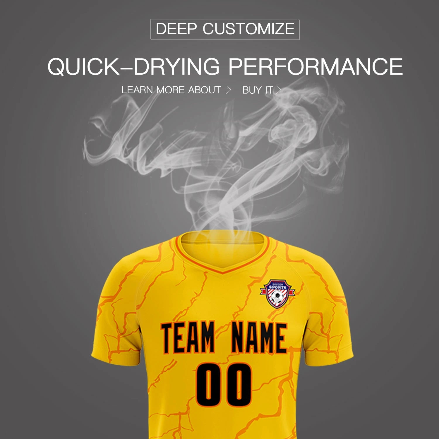 Custom Gold Orange Training Uniform Soccer Sets Jersey