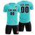 Custom Aqua Light Pink Training Uniform Soccer Sets Jersey