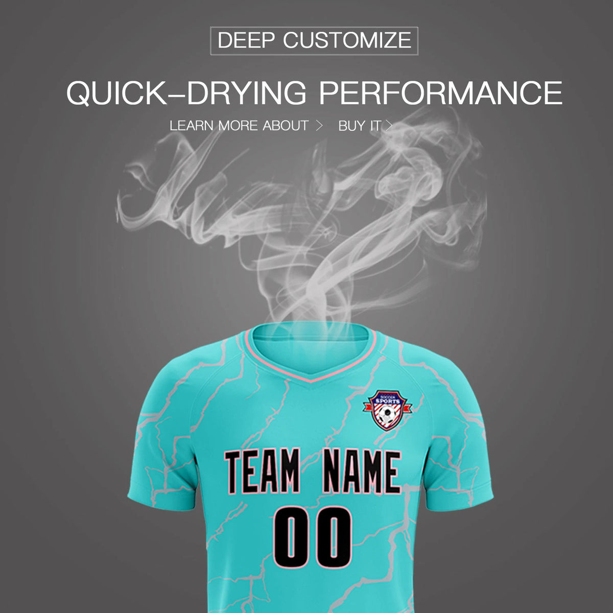 Custom Aqua Light Pink Training Uniform Soccer Sets Jersey