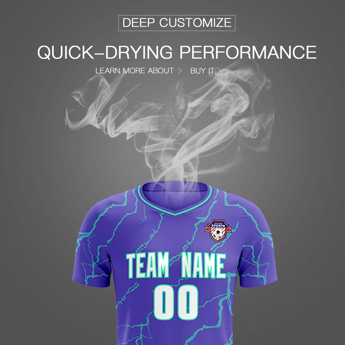 Custom Purple Bright Green Training Uniform Soccer Sets Jersey