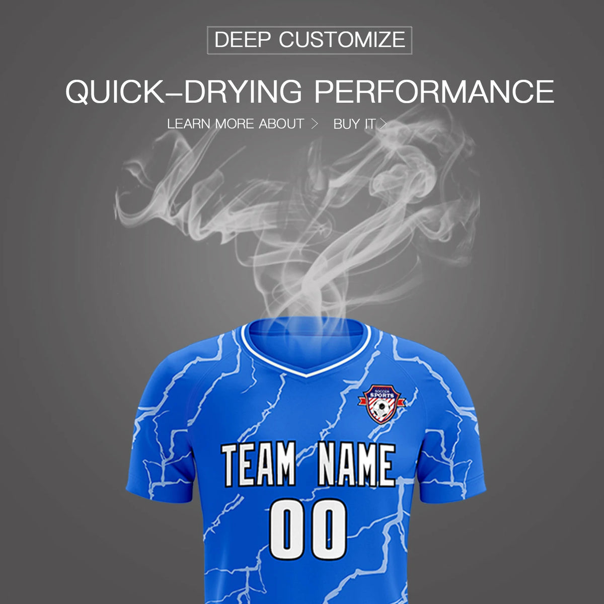 Custom Royal Blue White Training Uniform Soccer Sets Jersey