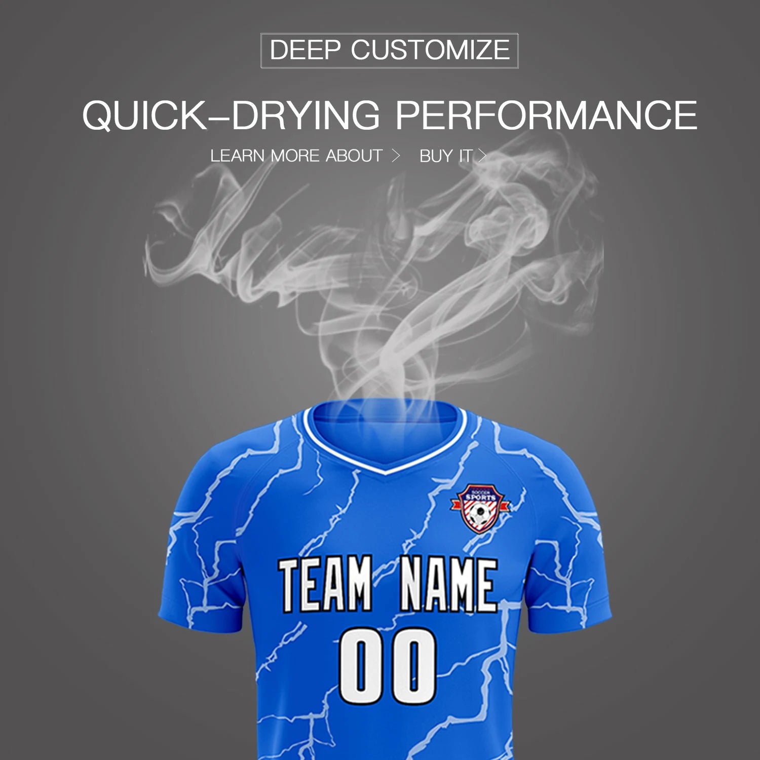 Custom Royal Blue White Training Uniform Soccer Sets Jersey