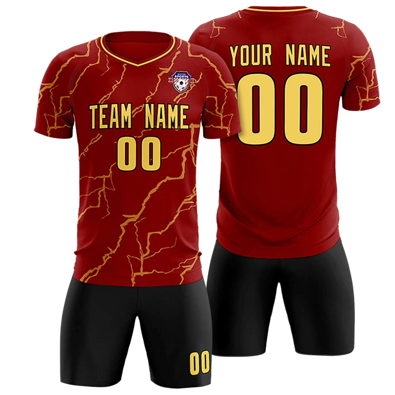 Custom Crimson Khaki Training Uniform Soccer Sets Jersey