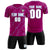 Custom Dark Pink Light Blue Training Uniform Soccer Sets Jersey