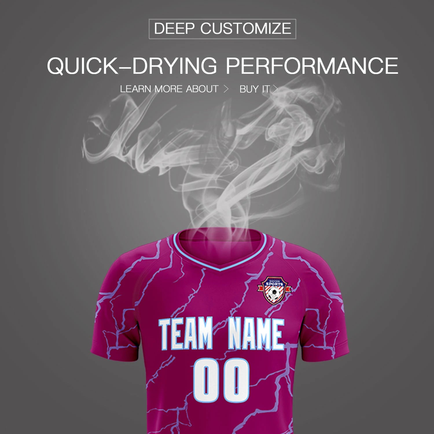 Custom Dark Pink Light Blue Training Uniform Soccer Sets Jersey