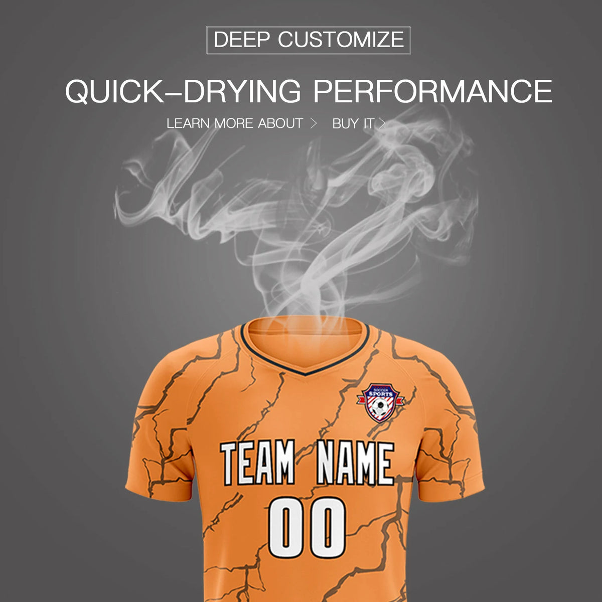 Custom Orange Black Training Uniform Soccer Sets Jersey