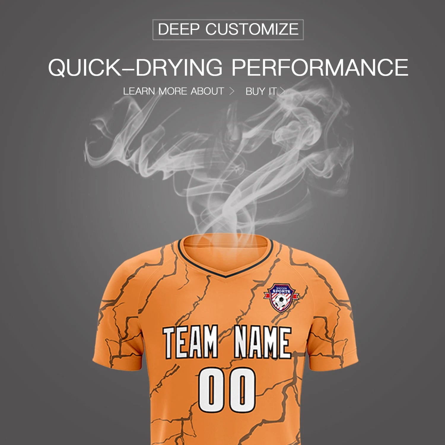 Custom Orange Black Training Uniform Soccer Sets Jersey