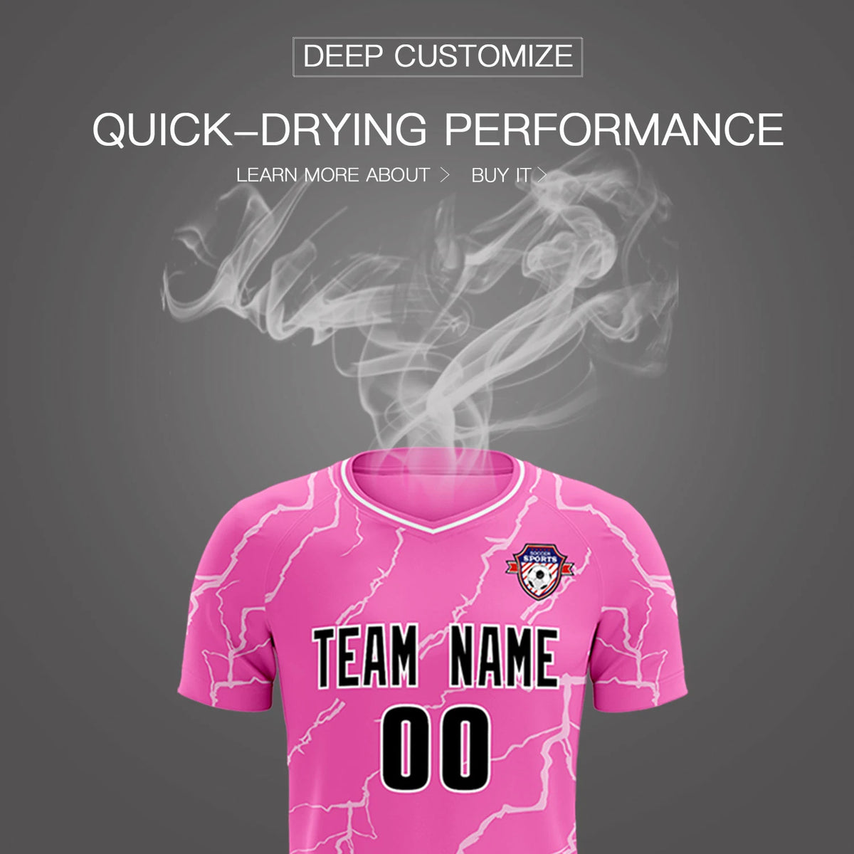 Custom Pink White Training Uniform Soccer Sets Jersey