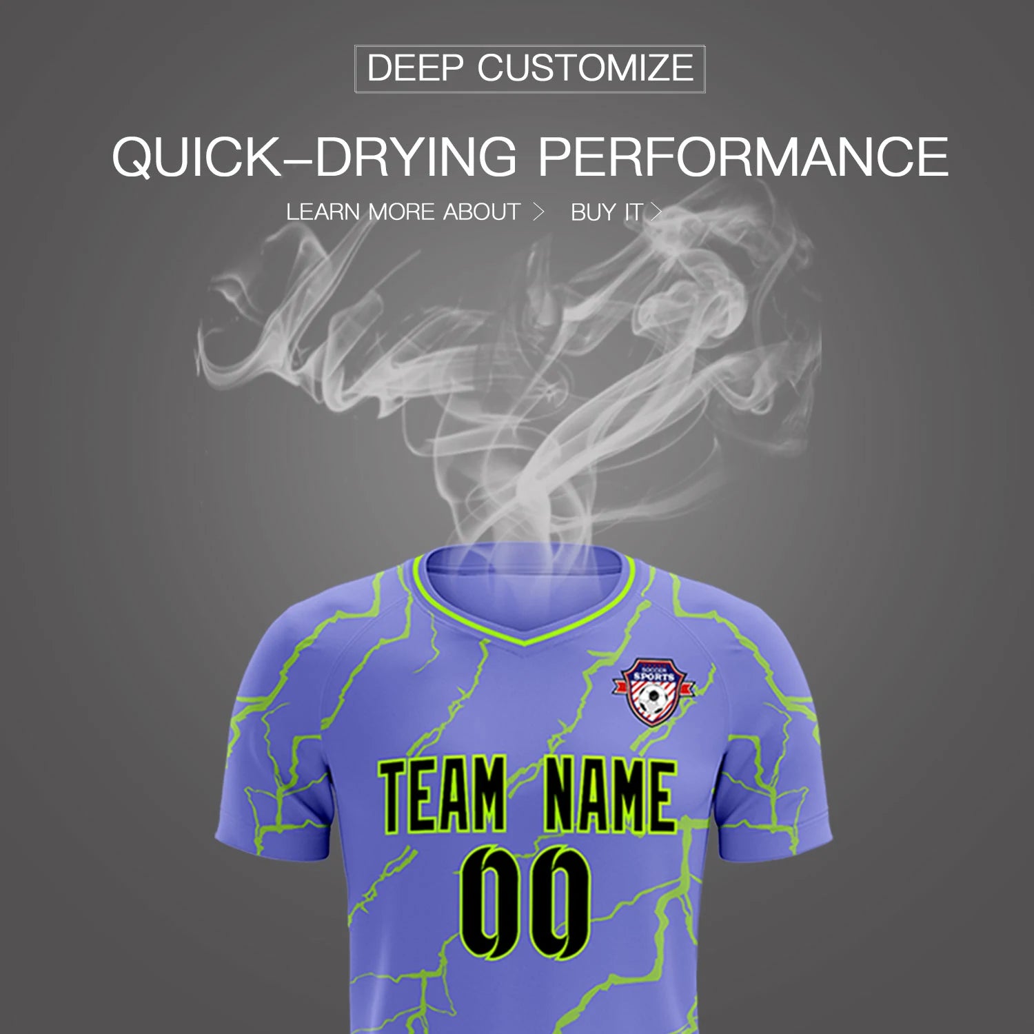 Custom Light Purple Neon Green Training Uniform Soccer Sets Jersey