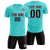 Custom Aqua Light Pink Training Uniform Soccer Sets Jersey