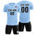 Custom Light Blue White Training Uniform Soccer Sets Jersey