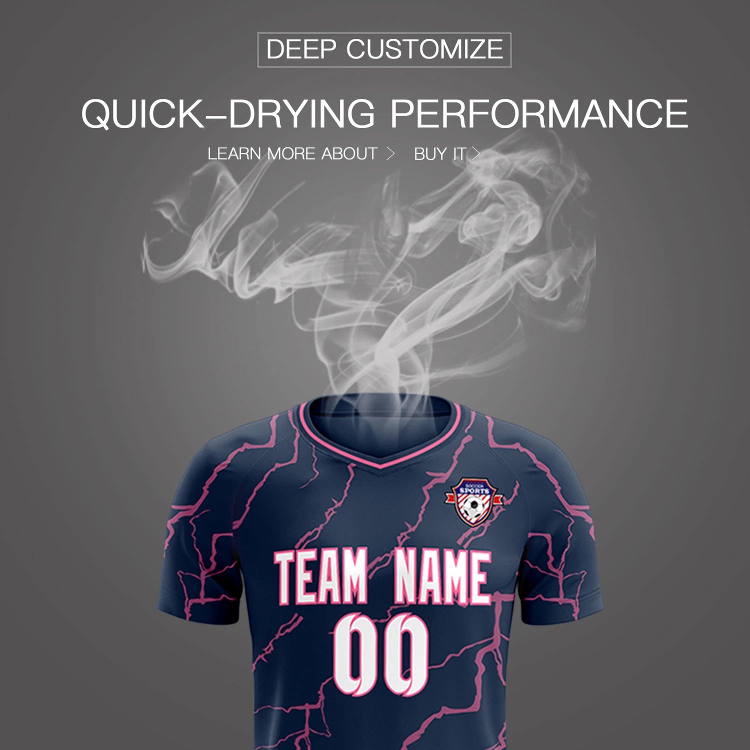 Custom Navy Pink Training Uniform Soccer Sets Jersey