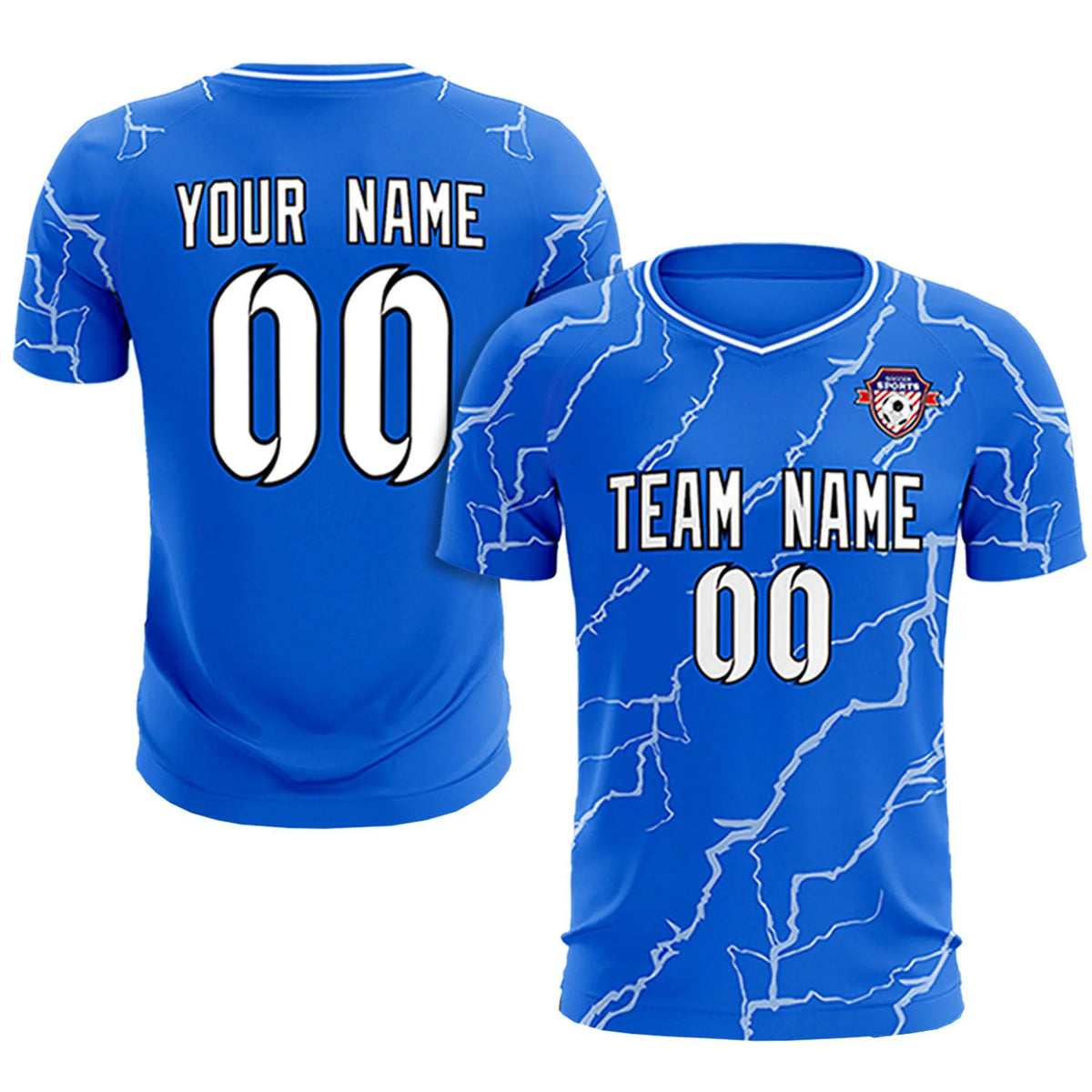 Custom Royal Blue White Training Uniform Soccer Sets Jersey