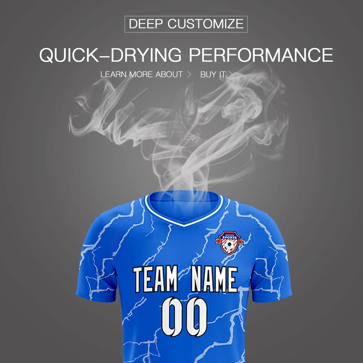 Custom Royal Blue White Training Uniform Soccer Sets Jersey