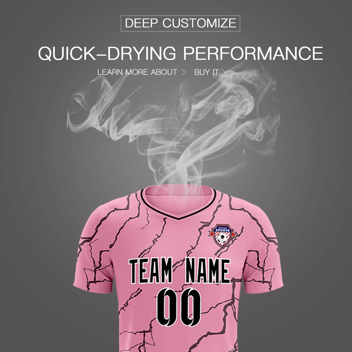 Custom Light Pink Black Training Uniform Soccer Sets Jersey