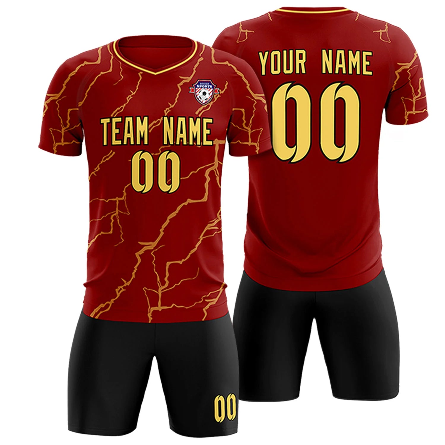 Custom Crimson Khaki Training Uniform Soccer Sets Jersey