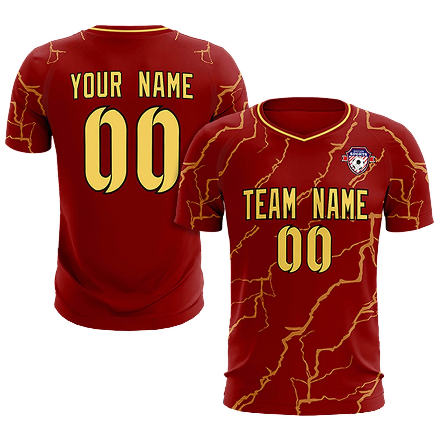 Custom Crimson Khaki Training Uniform Soccer Sets Jersey