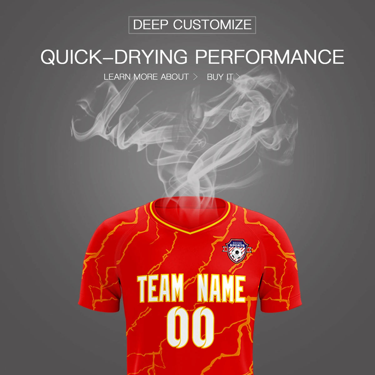 Custom Red Gold01 Training Uniform Soccer Sets Jersey