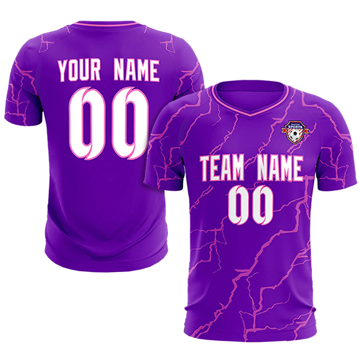Custom Purple Pink Training Uniform Soccer Sets Jersey