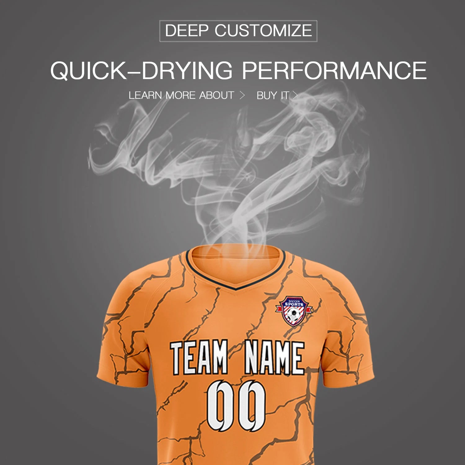 Custom Orange Black Training Uniform Soccer Sets Jersey
