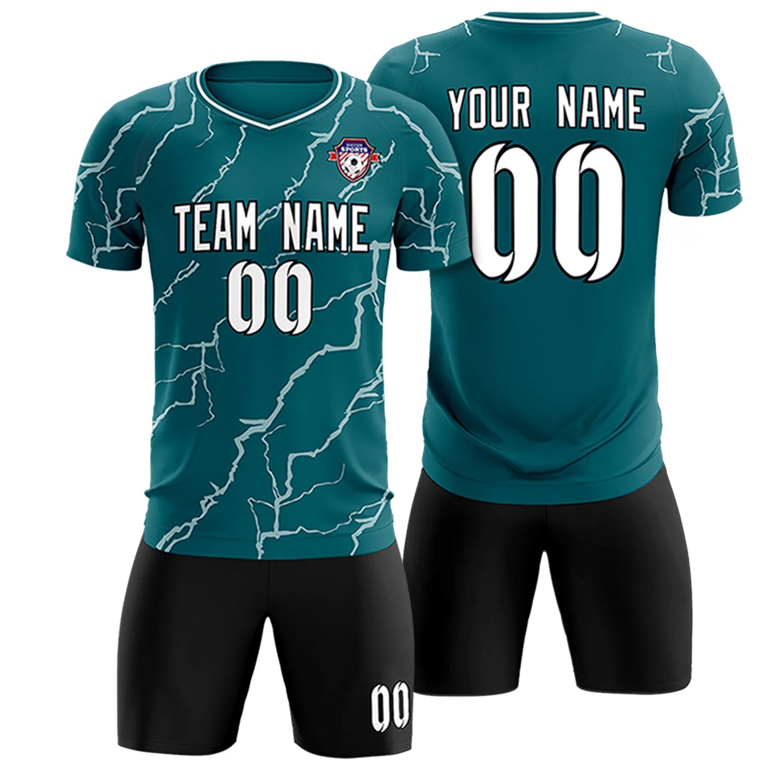 Custom Midnight Green White Training Uniform Soccer Sets Jersey