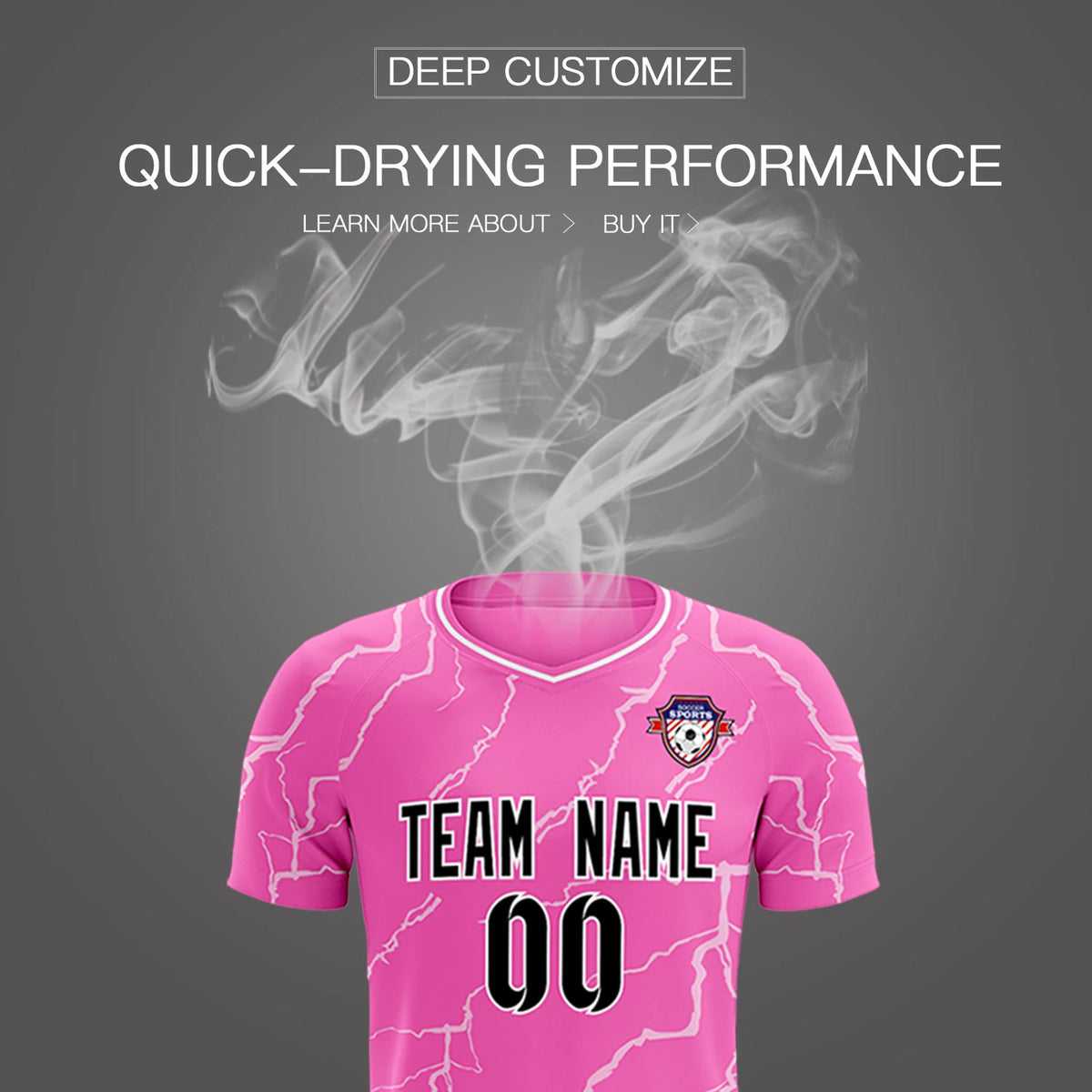 Custom Pink White Training Uniform Soccer Sets Jersey