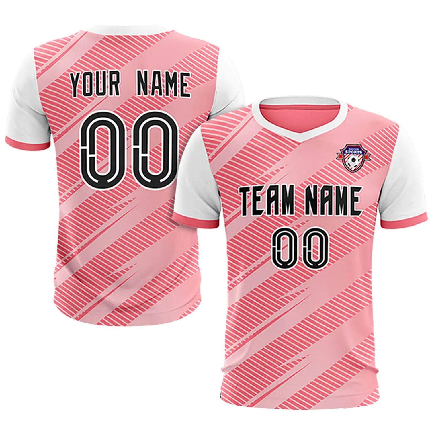 Custom Light Red White Casual Sport Soccer Sets Jersey