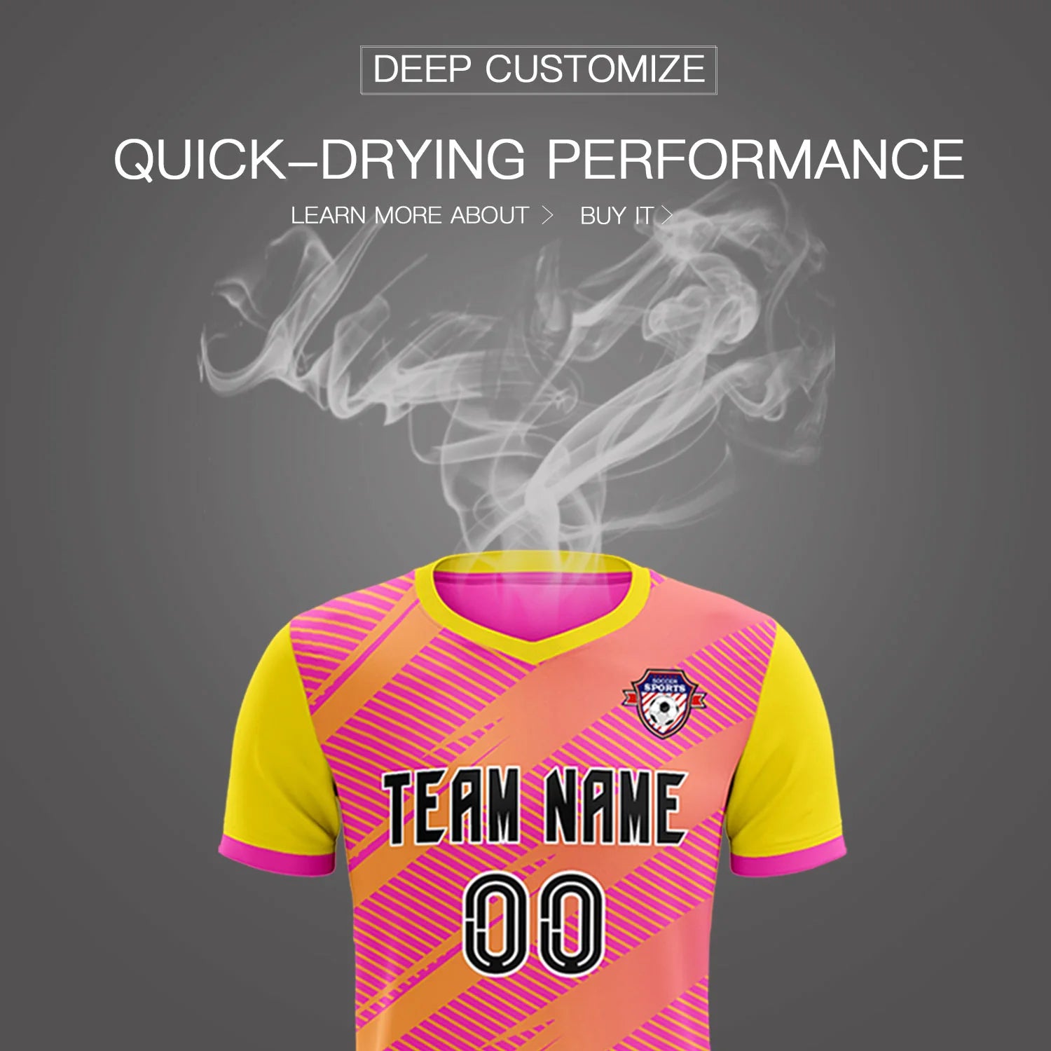 Custom Pink Gold01 Casual Sport Soccer Sets Jersey