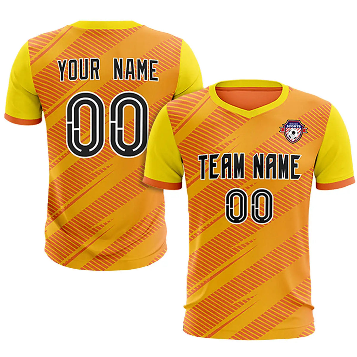 Custom Orange Gold01 Casual Sport Soccer Sets Jersey