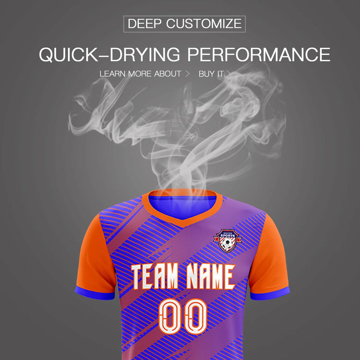 Custom Royal Blue Orange Casual Sport Soccer Sets Jersey