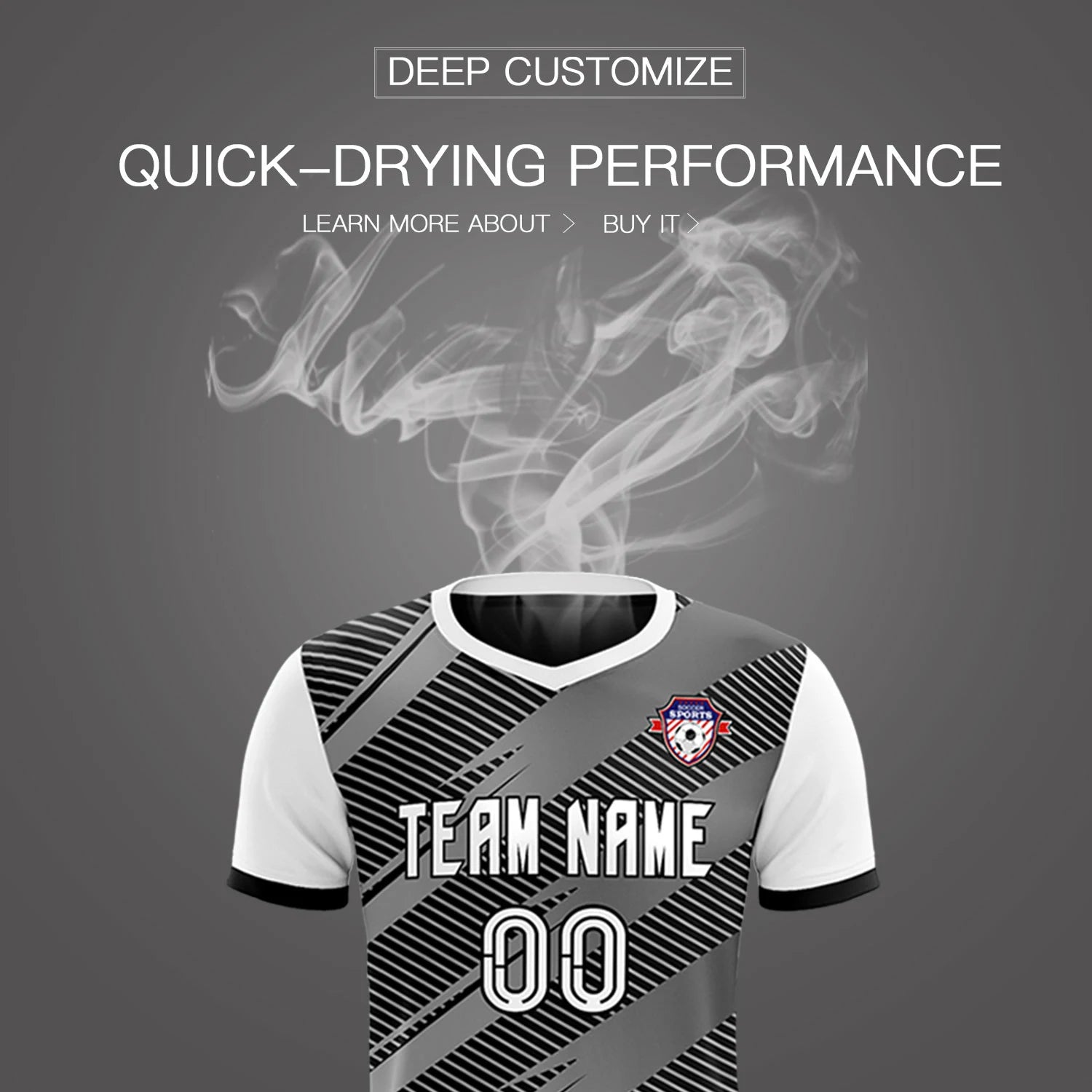 Custom Black White Casual Sport Soccer Sets Jersey